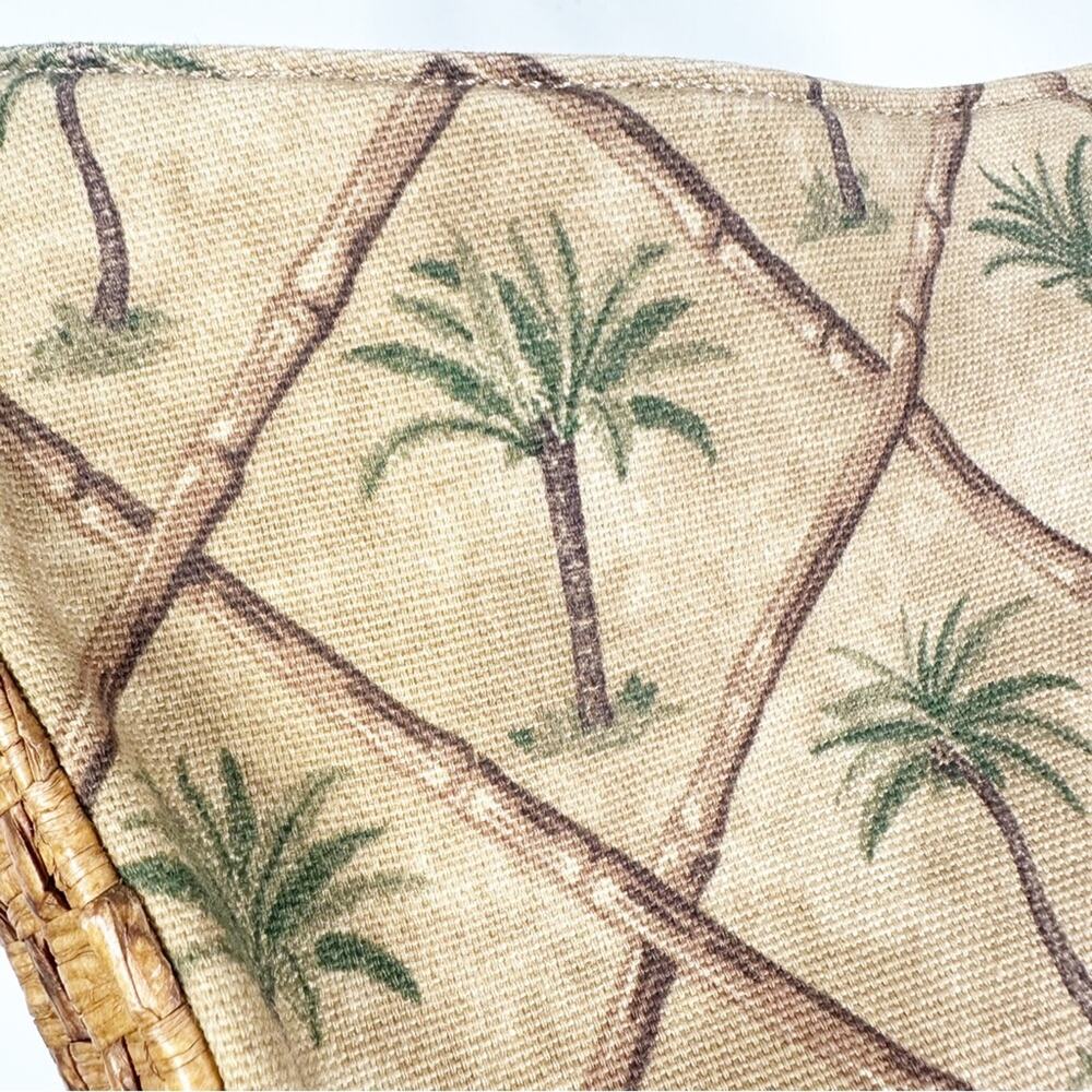 Fossil Canvas And Wicker Palm Tree Print Shoulder… - image 5